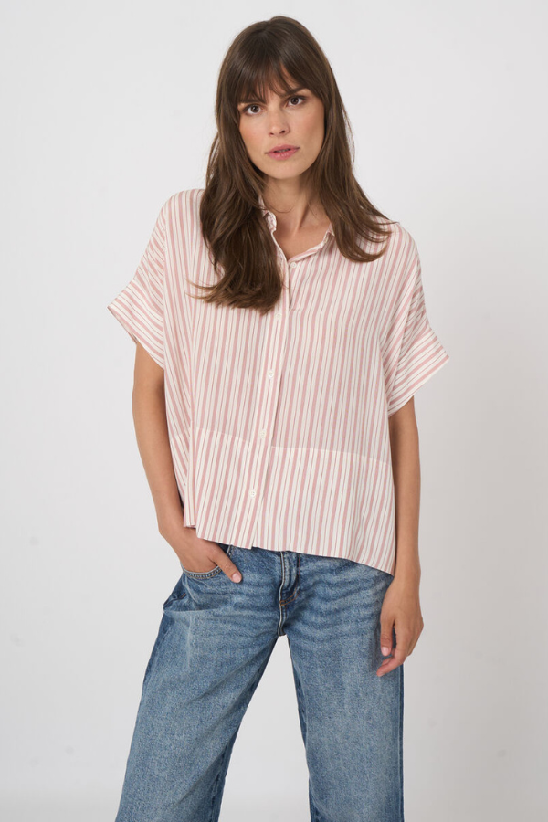 Repeat Striped Silk Blouse