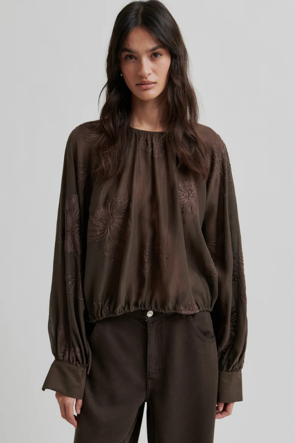 Second Female Cropped Floral Blouse (Available in Two Colours)