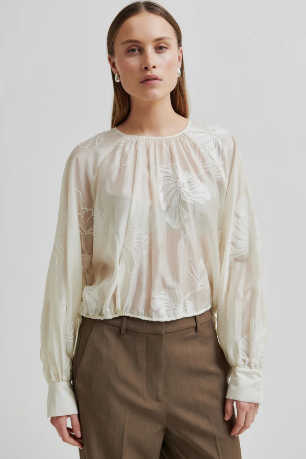 Second Female Cropped Floral Blouse (Available in Two Colours)