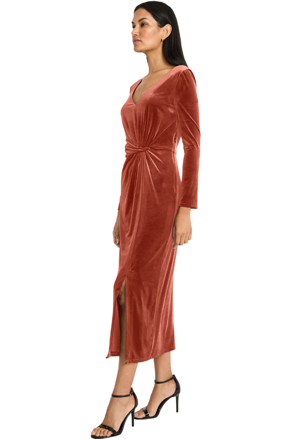 Maggy London Velvet Midi Dress