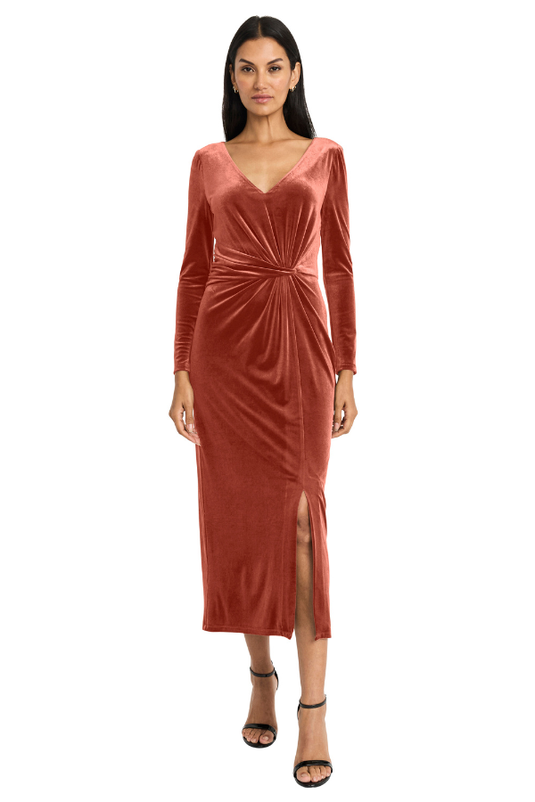 Maggy London Velvet Midi Dress