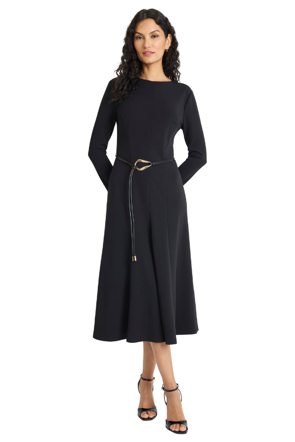 Maggy London Belted Midi Dress