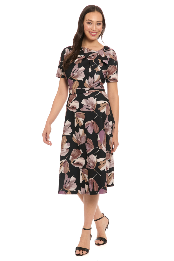 London Times Floral Short Sleeve Dress
