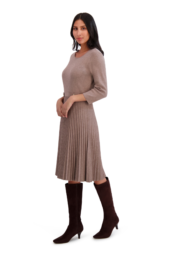 London Times Fit & Flare Knit Dress