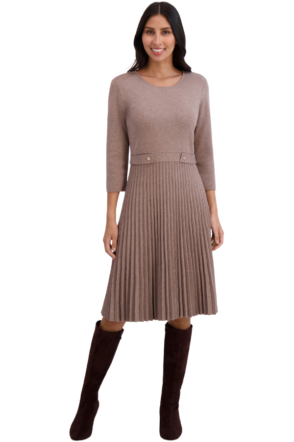 London Times Fit & Flare Knit Dress