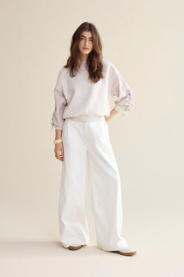 Summum Striped Sleeve Sweater