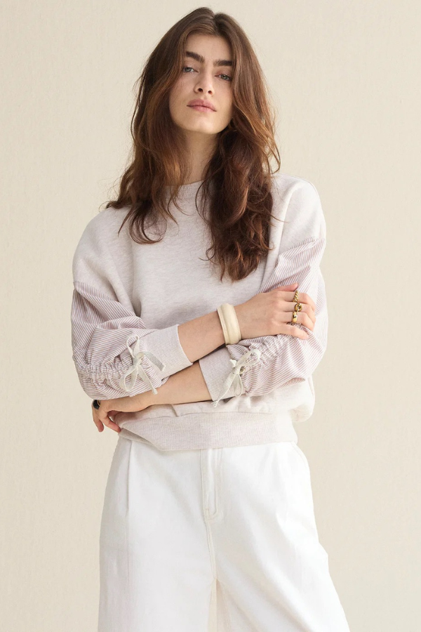 Summum Striped Sleeve Sweater