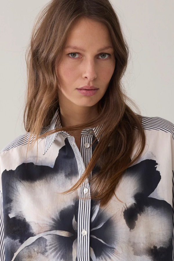 Summum Floral Stripe Shirt