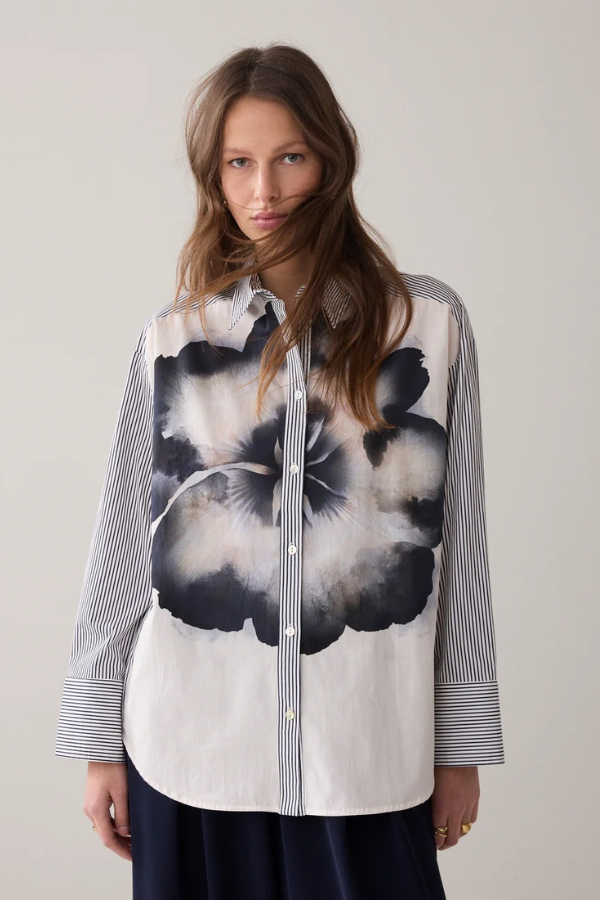 Summum Floral Stripe Shirt