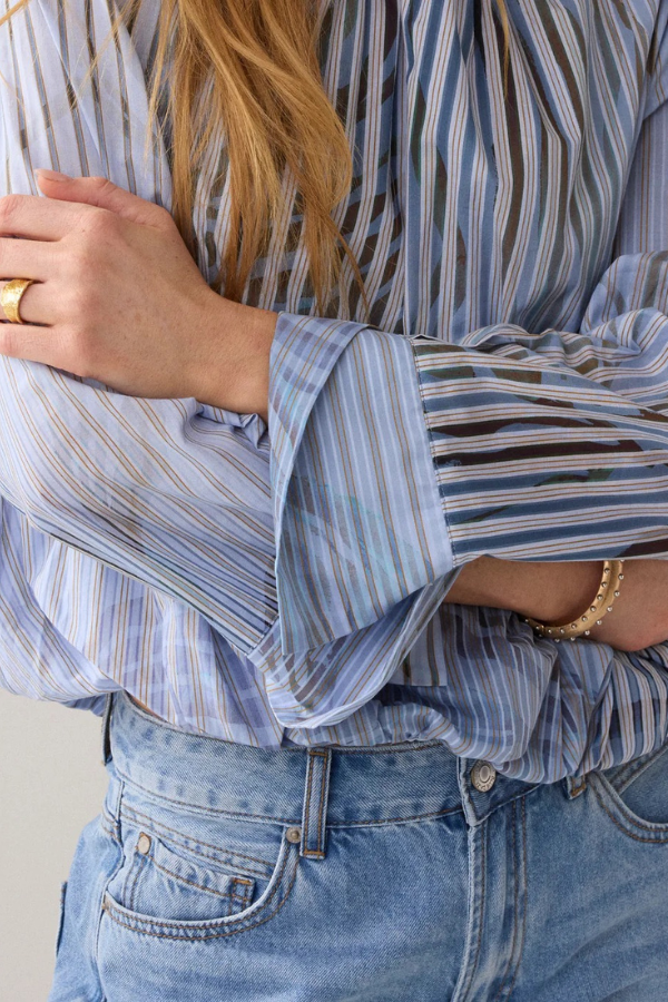 Summum Striped Cotton Blouse