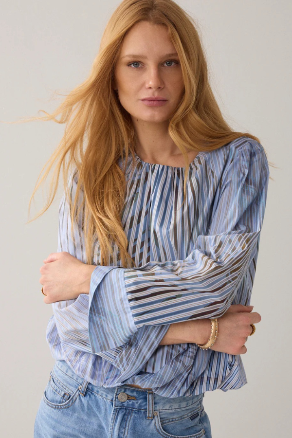 Summum Striped Cotton Blouse