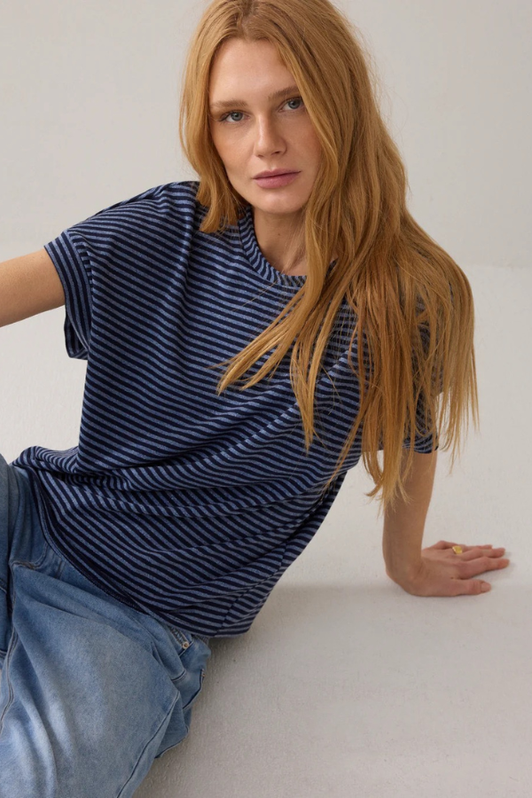 Summum Two-Tone Striped Top