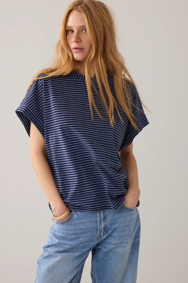 Summum Two-Tone Striped Top