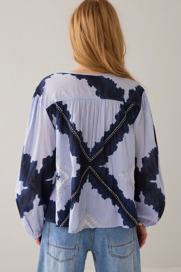 Summum Tie-Dye Embroidered Top