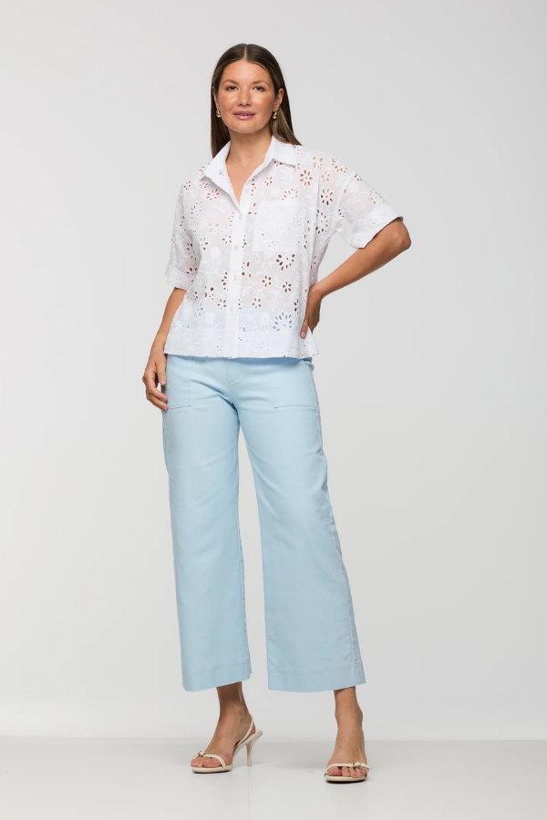 Beddome Eyelet Elbow Sleeve Shirt