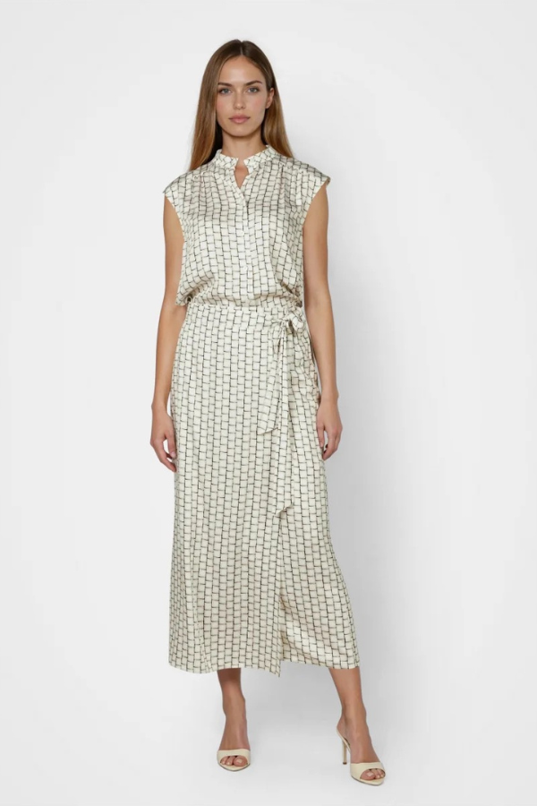 Marc Aurel Sleeveless V-Neck Print Top