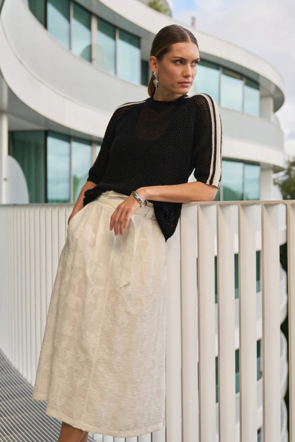 Marc Aurel Striped Mesh Sweater