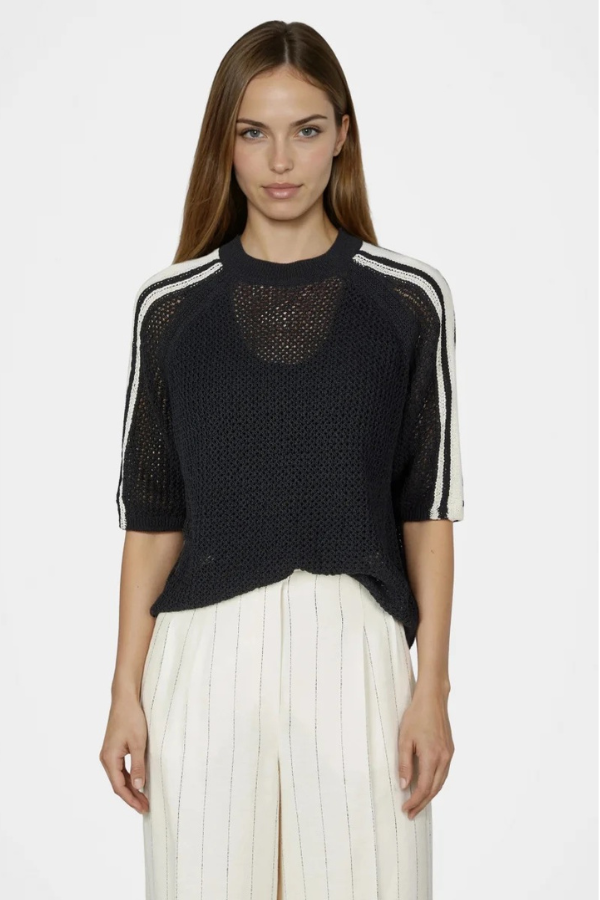 Marc Aurel Striped Mesh Sweater