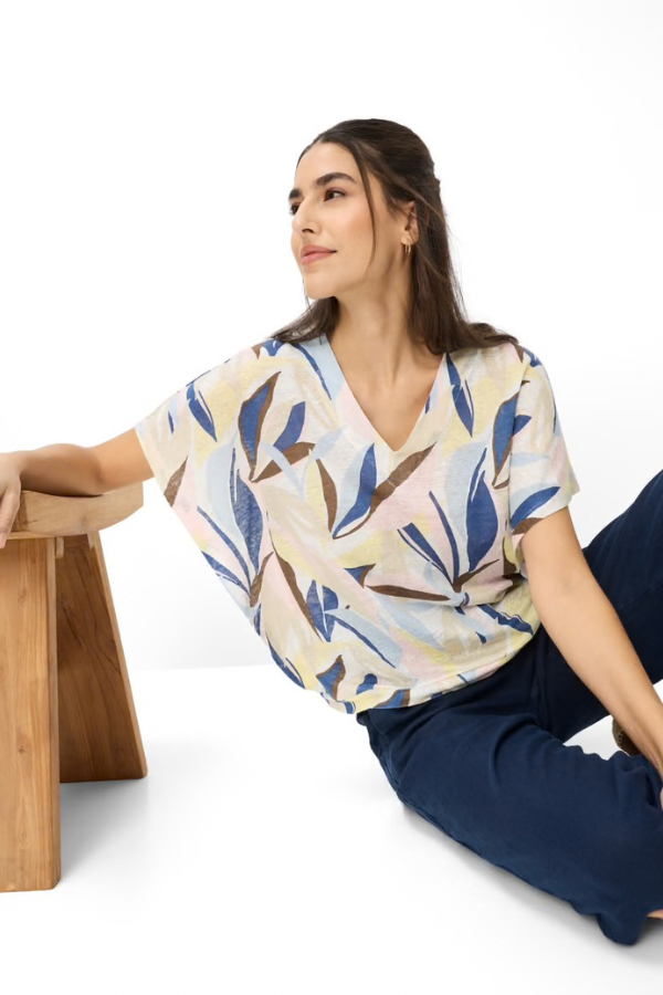 Brax Cassie Short-Sleeve Floral Top (Available in Two Colours)
