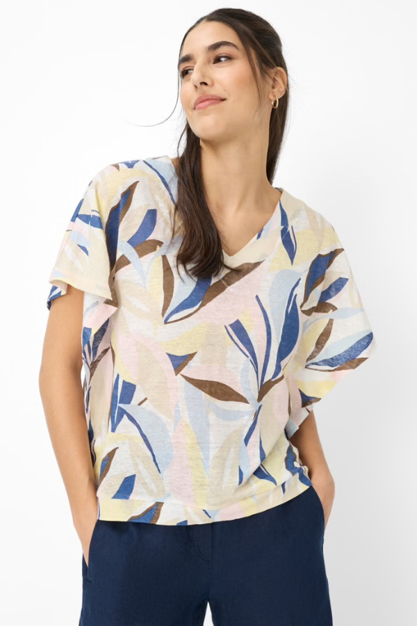 Brax Cassie Short-Sleeve Floral Top (Available in Two Colours)