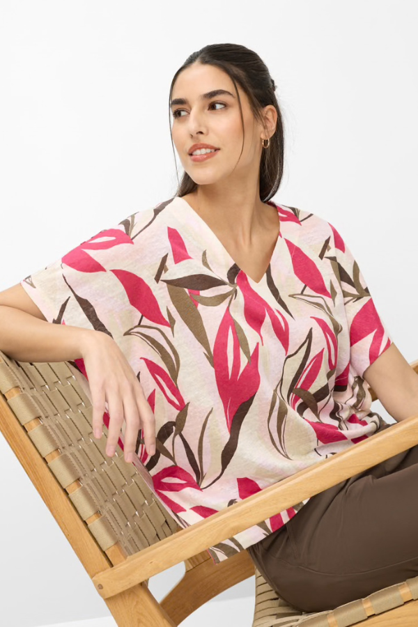 Brax Cassie Short-Sleeve Floral Top (Available in Two Colours)