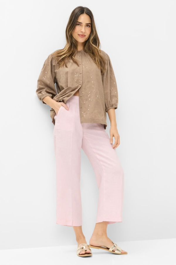 Brax Wide Leg Linen Pants (Available in Two Colours)