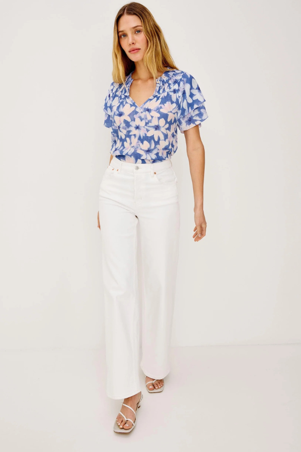 Rails Ruffle Neck Floral Blouse