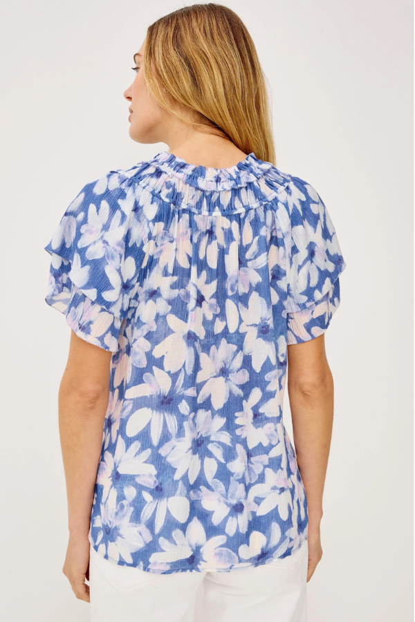 Rails Ruffle Neck Floral Blouse