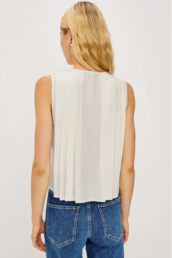 Rails Pleated Linen Sleeveless Top