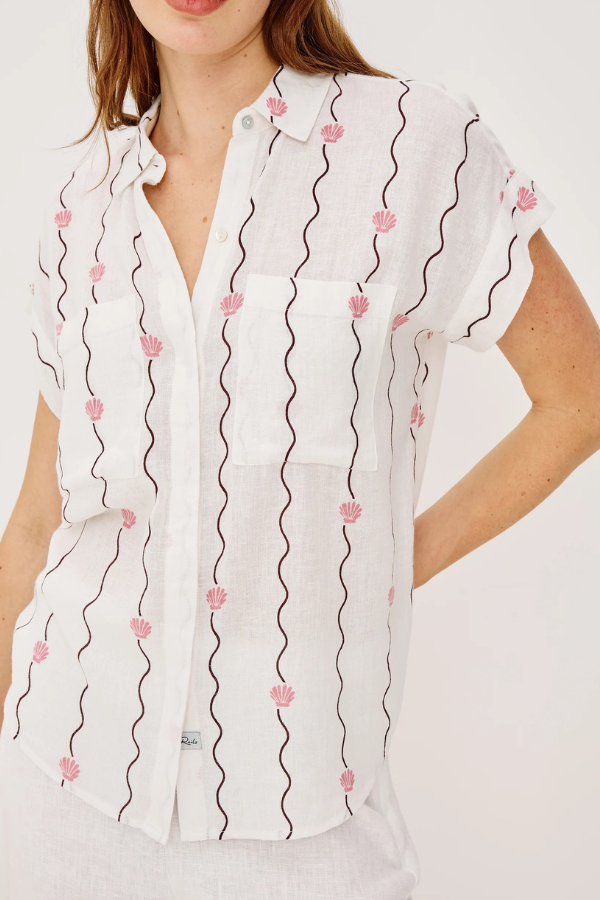 Rails Striped Seashell Blouse