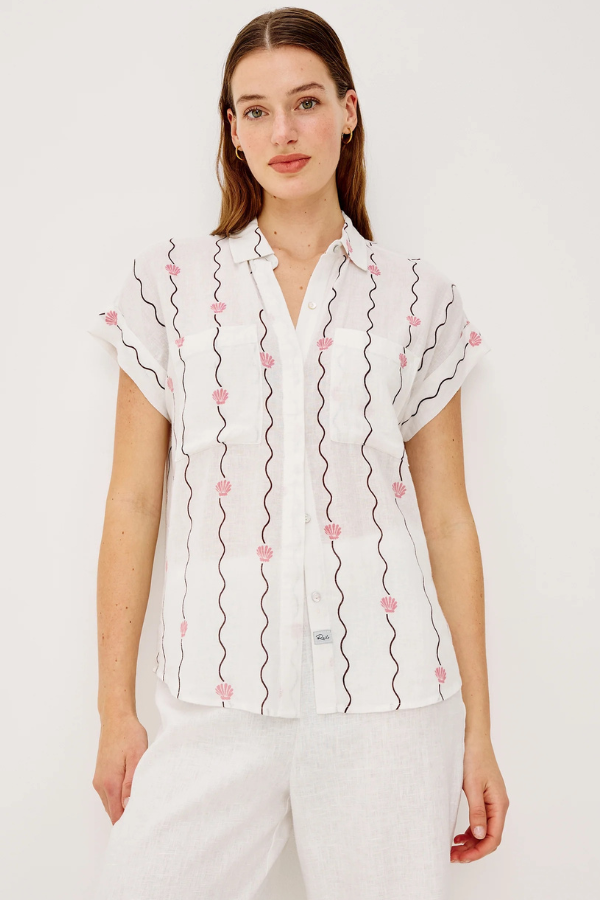Rails Striped Seashell Blouse