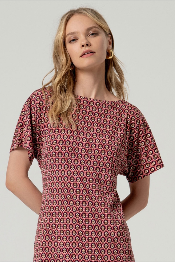 Surkana Tile Print Short Dress