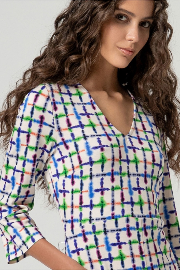 Surkana 3/4 Sleeve Print Midi Dress (Available in Multiple Colours)