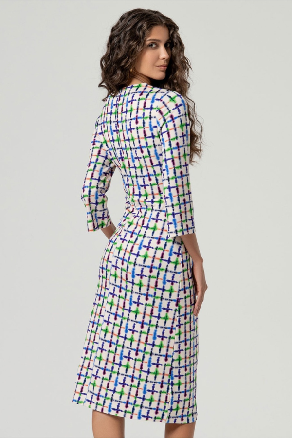 Surkana 3/4 Sleeve Print Midi Dress (Available in Multiple Colours)