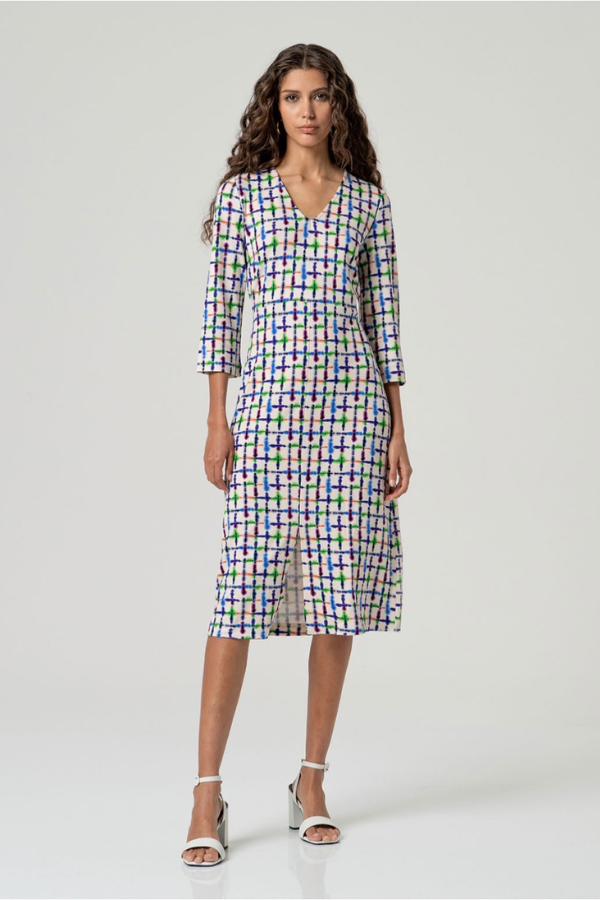 Surkana 3/4 Sleeve Print Midi Dress (Available in Multiple Colours)