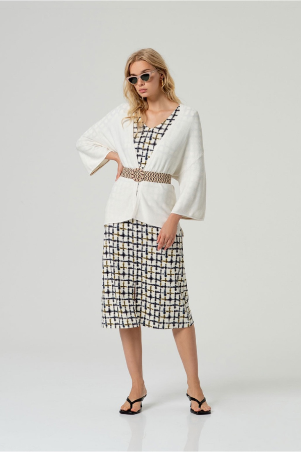 Surkana 3/4 Sleeve Print Midi Dress (Available in Multiple Colours)