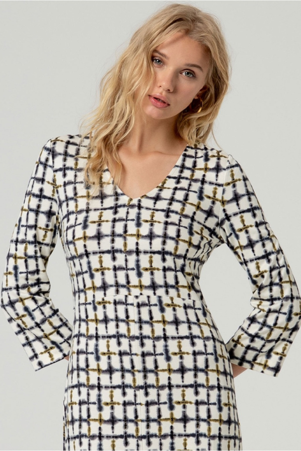 Surkana 3/4 Sleeve Print Midi Dress (Available in Multiple Colours)