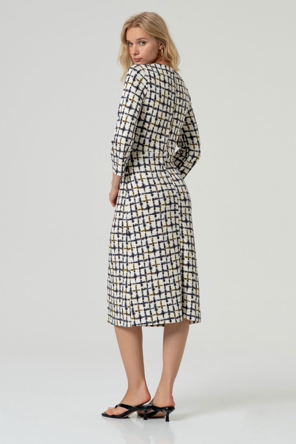 Surkana 3/4 Sleeve Print Midi Dress (Available in Multiple Colours)