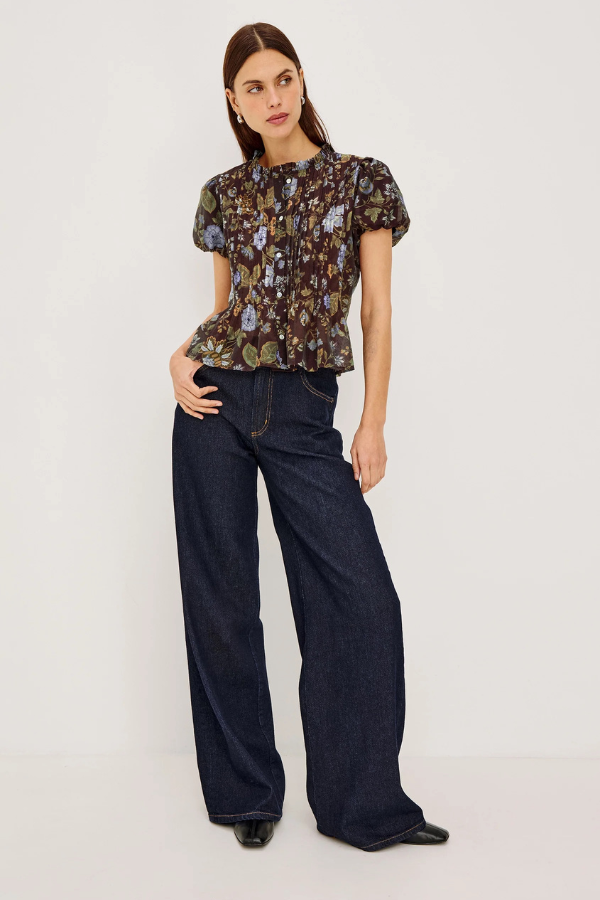 Rails Pepper Puff Sleeve Floral Blouse