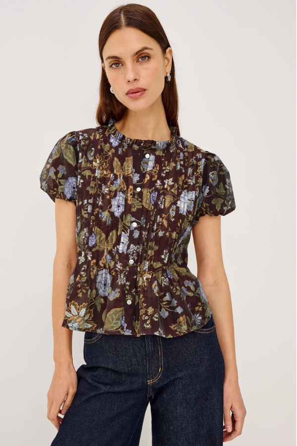 Rails Pepper Puff Sleeve Floral Blouse
