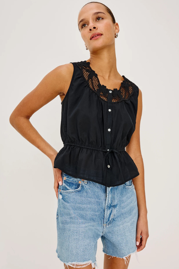 Rails Leilani Sleeveless Lace Trim Top