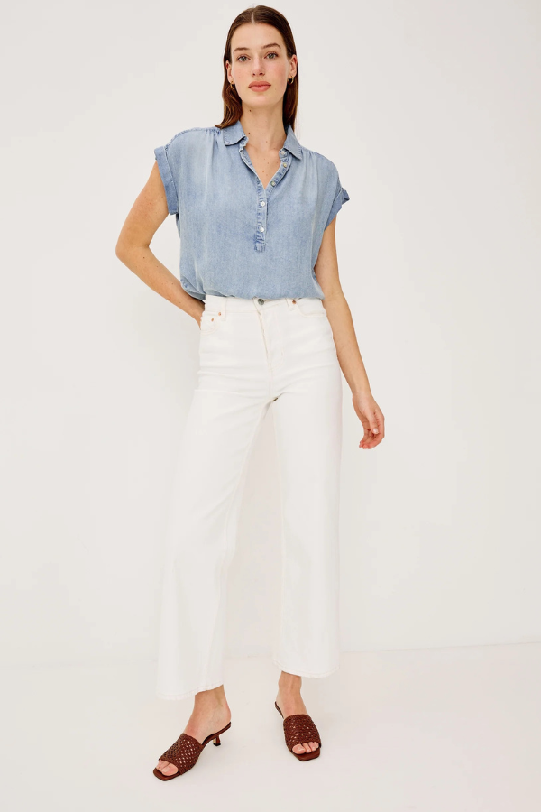 Rails Cap Sleeve Denim Top