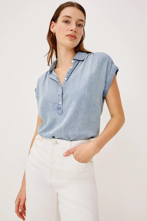 Rails Cap Sleeve Denim Top