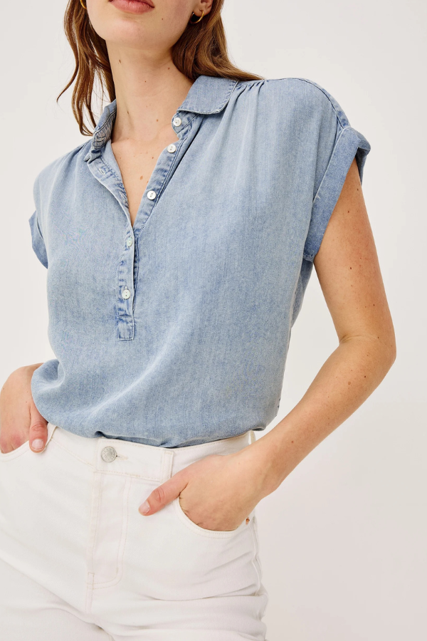 Rails Cap Sleeve Denim Top