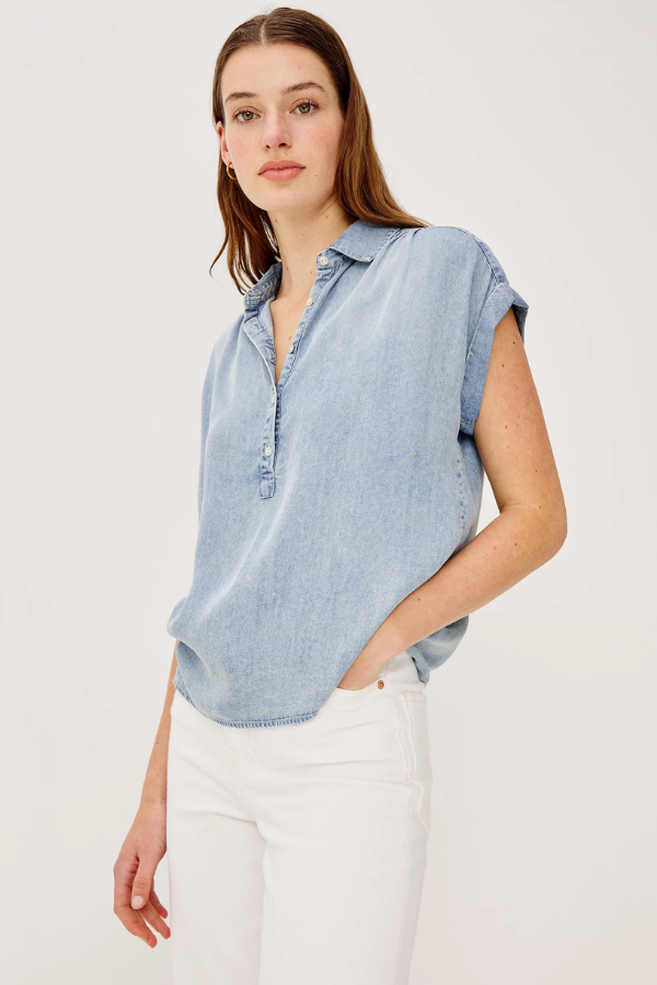 Rails Cap Sleeve Denim Top