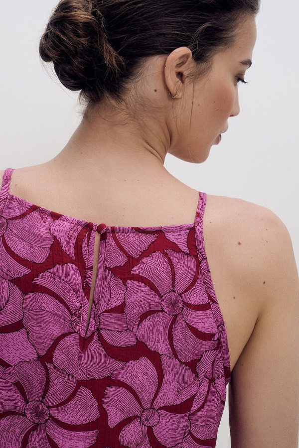 Yerse Halter Floral Print Dress
