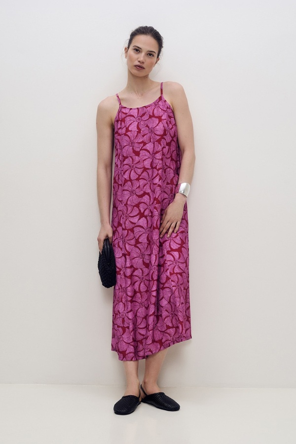 Yerse Halter Floral Print Dress