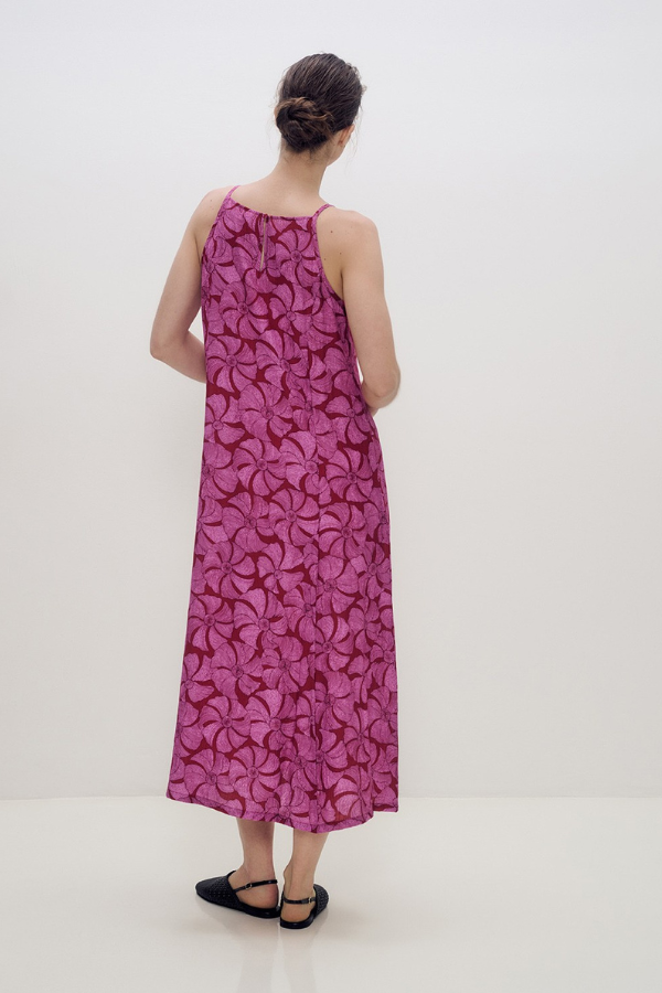 Yerse Halter Floral Print Dress