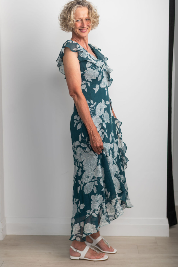 London Times Floral Ruffle Dress (Available in Two Colours)