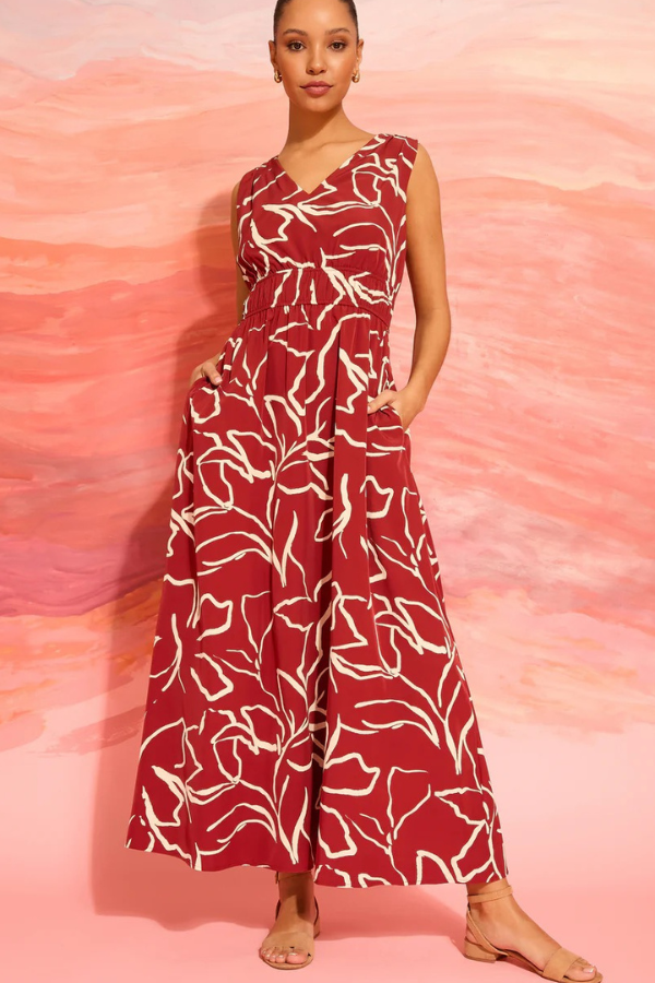 London Times Floral V-Neck Dress (Available in Two Colours)